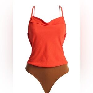 JLUXLABEL Cowl neck  bodysuit size large NEW